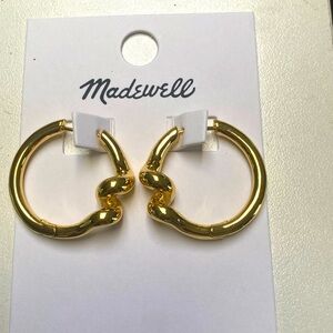 Madewell Gold Tone Coil Statement Hoop Earrings